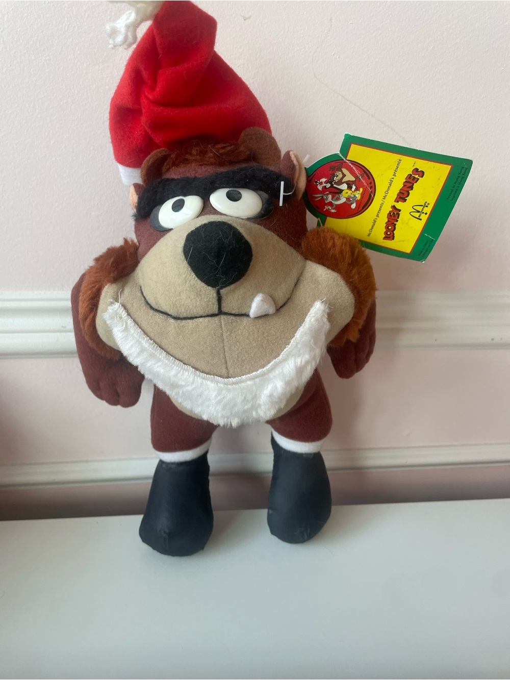 Vintage 1992 McDonald’s Looney Tunes Taz Plush Toy Christmas